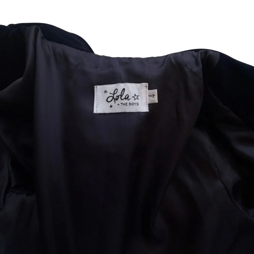 Lola + The Boys Navy Velvet Butterfly Moto Jacket‎ - Kids Size 4